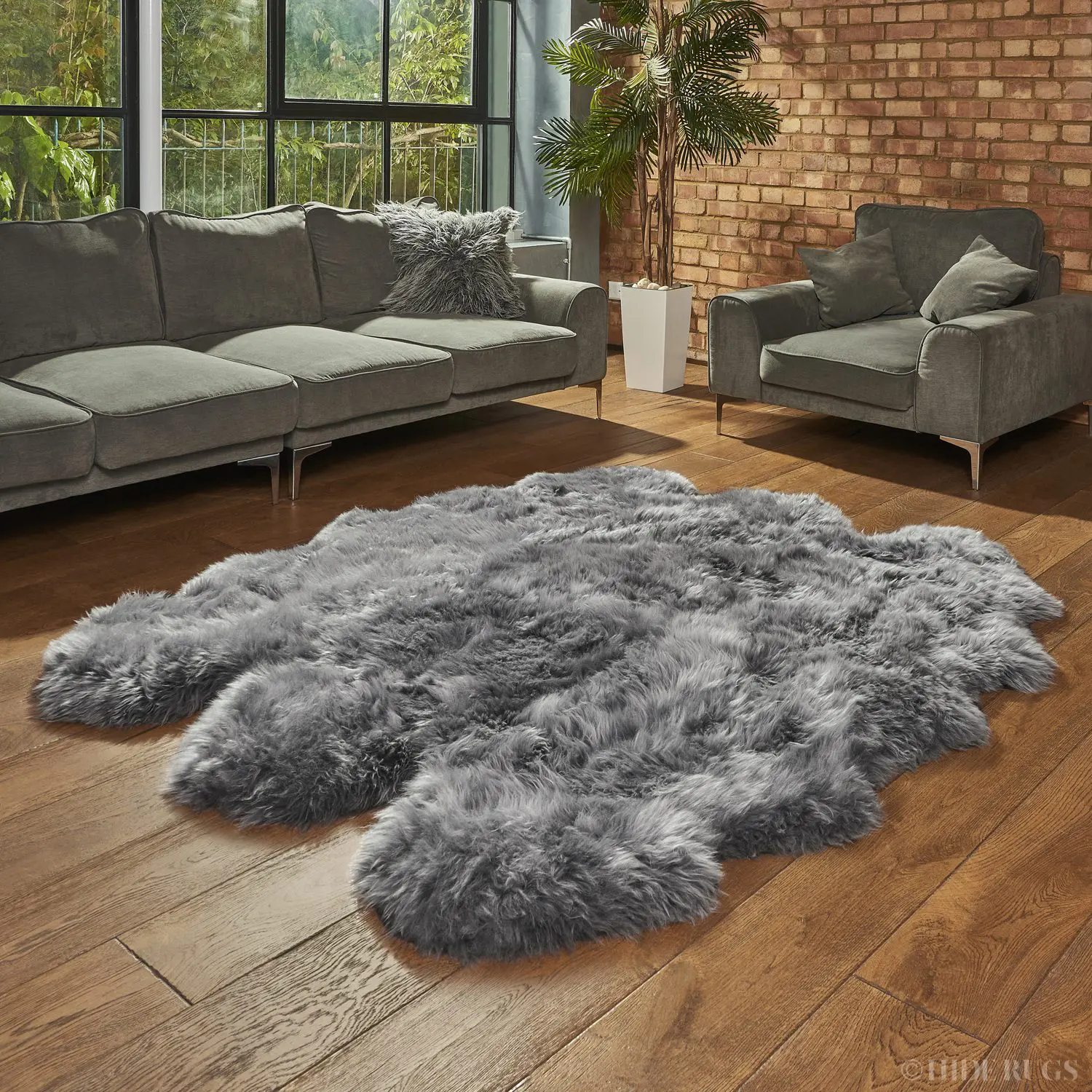 Rabbit fur rug